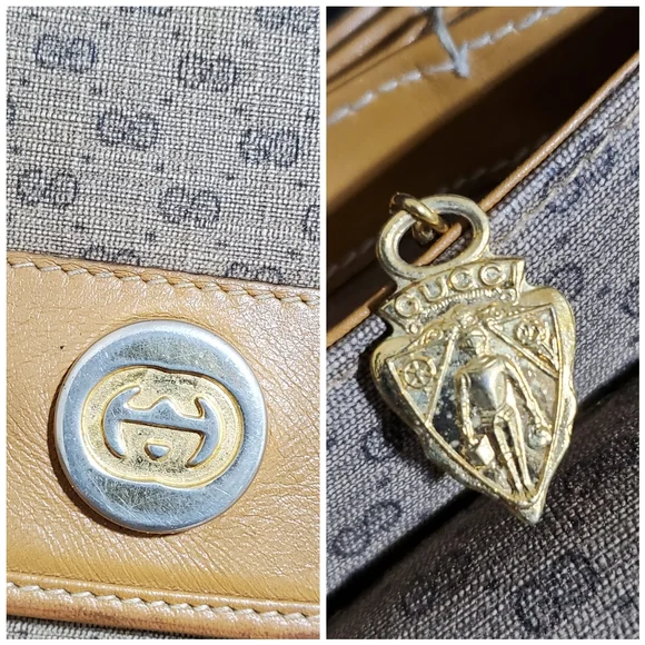 GUCCI Vintage Micro GG Canvas Shoulder/Crossbody Bag Beige - Picture 9 of 15